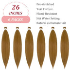 Pre Stretched Braiding Hair Extensions for Braiding Color 27 Honey Blonde Braiding Hair Pre Stretched 26 inch 6 packs Knotless Synthetic Jumbo Hypoallergenic Braiding Hair Extensions