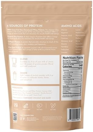 Just Ingredients Protein Powder | Snickerdoodle Protein Powder Made With 100% Grass Fed, Non Denatured Whey | Four Different Protein Sources | Organic Whole Food Ingredients | 15 Serving | 22g protein