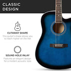 Best Choice Products 41in Beginner Acoustic Guitar Full Size All Wood Cutaway Guitar Starter Set Bundle with Case, Strap, Capo, Strings, Picks, Tuner - Blue