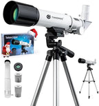 Telescope for Kids 50mm Aperture 360mm AZ Astronomical Portable Telescope for Adults Beginners with Upgraded Tripod White