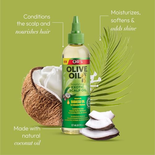 Ors Olive Oil Nourishing Exotic Scalp Oil infused with Babassu for Intensive Moinsture Oil 4.3 Ounce (Pack of 2)