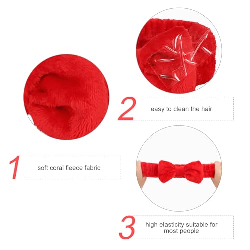 Semato Bachelorette Party Favor Set Bride Spa Headband Bride Headband and Bridesmaid Headband Skincare Headbands for Women Cute Bow Head Bands Party Supplies (1 bride+ 7 red)