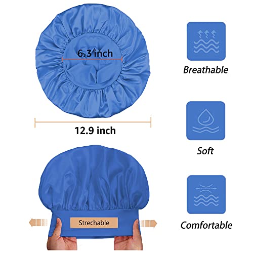 Satin Bonnet Silk Bonnet Hair Bonnet for Sleeping- 4 Pack Bonnets for Black Women with Wide Elastic Band for Curly Hair