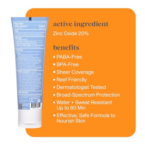Thinksport Mineral Sunscreen, SPF 30 Clear Zinc Oxide Sunscreen, 3 Fl Oz, Water Resistant, Reef Safe, Broad Spectrum UVA/UVB Sun Screen