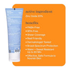 Thinksport Mineral Sunscreen, SPF 30 Clear Zinc Oxide Sunscreen, 3 Fl Oz, Water Resistant, Reef Safe, Broad Spectrum UVA/UVB Sun Screen