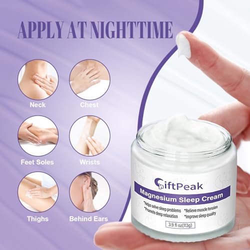 Magnesium Lotion for Sleep,Magnesium Cream for Sleep Magnesium Butter Soothes Muscle Tension Magnesium Lotion for Kids Topical Magnesium Butter for Calm & Relaxation - Lavender - 4fl oz