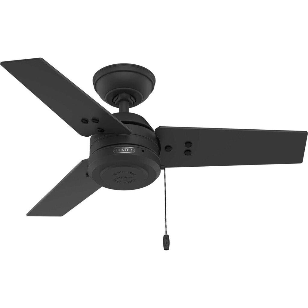 Hunter 36 inch Outdoor or Indoor Ceiling Fan No Light - Bronze Ceiling Fan without Light, For Patio, Porch, Garage, or Living Room, Standard Mount, 3 Blades, Pull Chain - Cassius 50318, Noble Bronze