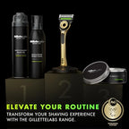 GilletteLabs with Exfoliating Bar Razor for Men, Champion Gold Edition - 1 Handle, 1 Razor Blade Refill, Includes Premium Magnetic Stand