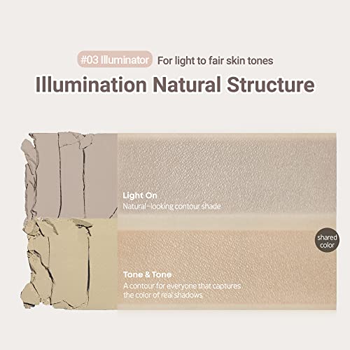 ETUDE Contour Powder - Re-illumination | Bronzer And Contour Palette To Effortlessly Define The Face Like A Selfie | Smooth, Velety Texture | Natural Look, brown, Korean Makeup, Perfect for Gift