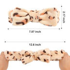 Semato Bachelorette Party Favor Set - Bride and Bridesmaid Spa Headbands, Skincare Head Bands for Women, Cute Bow Party Supplies (Leopard)