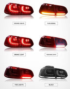 OQHAIR Dynamic Tail Light Assembly tail light modification Car Led Tail Light Assembly Sequential Turning Signal Waterproof IP67 For VW For Golf Mk6 2008-2013