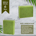 Eucalyptus Scented Natural Soap Bars (6 Bars), 3.5oz Moisturizing French Triple Milled Soap Bars Enriched with Shea Butter - Pure Plant Oil Bath & Body Soap Bars