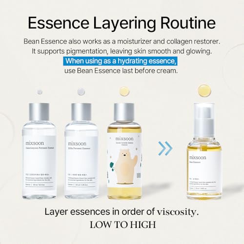 mixsoon Bean Essence Exfoliating Hydrating Korean Skin Care Glass skin Hyaluronic Acid Serum