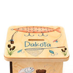 Wooden Piggy Bank for Kids and Adults, Personalized Gift Handmade in USA by BloomOwl, Custom Piggy Bank, Personalized Banks for Kids, Gifts for Baby Boys and Girls (Fishing)