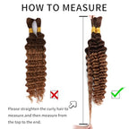 Human Braiding Hair 100g Deep Water Wave Bulk Human Hair for Braiding No Weft 10A Brazilian Virgin Curly Human Hair Extensions for Boho Braids (100g-26inch, T4/30-Deep)