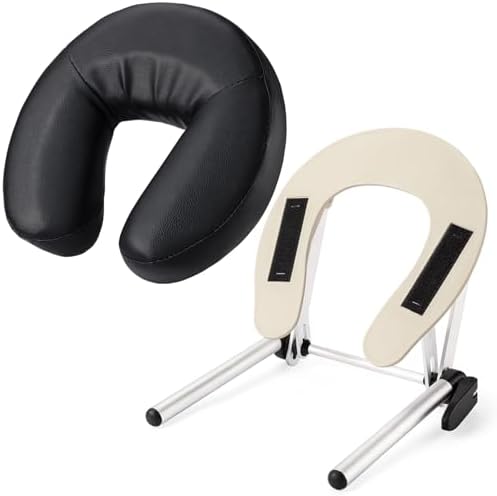 Udefineit Adjustable Massage Table Face Cradle & Pillow, SPA Massage Table/Bed/Chair Headrest Platform with Face Pillow, Massage Home Mattress Top Massage Kit Head Face Rest Support & Face Cushion