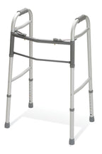 Two-Button Folding Walkers Without Wheels, 300 lbs Weight Capacity - Robust & Adjustable Mobility Aid for Elderly and Disabled Individuals