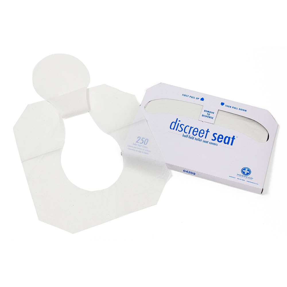 HOSPECO Discreet Seat Half-Fold Toilet Seat Covers, 14.25 X 16.5, White, 250/pack, 20 Packs/carton