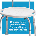 Carex Shower Chair With Back, Bath Chair and Shower Seat For Elderly, Handicap, and Disabled, 350lbs, Easy Assembly