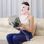 K11 LED Red Light Therapy Face Mask & Neck | 7-Color Rejuvenating Facial Skin Care Set | Portable Anti-Aging Mask for Home & Travel Use