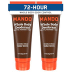 Mando Whole Body Deodorant For Men - Invisible Cream - 72 Hour Odor Control - Aluminum Free, Baking Soda Free, Skin Safe - 3 Ounce Tube (Pack of 2) - Cedar Grove