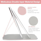 Kintion Travel Makeup Mirror, Portable LED Lighted Makeup Mirror, 360° Rotation Touch Screen Vanity Mirror, 60 LEDs, 3-Color Dimmable Lighting, Rechargeable Tabletop Folding Cosmetic Mirror, Pink