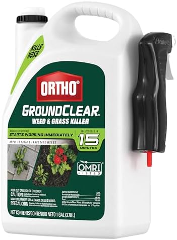Ortho GroundClear Weed and Grass Killer with Comfort Wand, Kills Dandelions, Chickweed, Crabgrass, Moss and More in Patios and Landscapes, OMRI Listed, 1 gal.