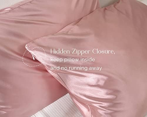 Yanibest Satin Pillowcase, King Size Pillow Cases Set of 2 - Silk Pillow Cases for Hair and Skin with Zipper, Silk Pillow Cases King for 20"x40", Exquisite Packaging for Women Men