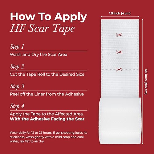 Physician Formulated Silicone Scar Sheets - Advanced Crosspolymer Medical Grade Silicone Scar Tape for Surgery, C Section, Keloids & Hypertrophic Scars - Silicone Tape For Scars - Scar Patches