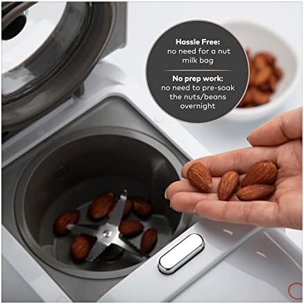 ChefWave Milkmade Dairy Alternative Vegan Nut Milk Maker Machine Almond Milk Soy Milk Oat Milk Cashew Milk Coconut Milk Macadamia Milk, No Soaking, Auto-Clean, Delay Start, Recipe Book - Silver/Black