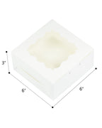 Bakepacker White 30-Packs Bakery Boxes with Window 6x6x3 inches Thick & Sturdy Macaroon Pastry Boxes Cookie Boxes for Bakerys