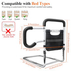 Bed Rails for Elderly Adults Safety, Adjustable Height Bed Guard Rails with Night Motion Light for Seniors, Carbon Steel Bed Assist Rails for Queen King Size Bed (Patent Pending)