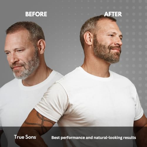 True Sons Hair Dye Foam for Men - Natural Look - Effortless, Multi-Use Dye Kit with Instant Color Booster Applicator, Ammonia-Free Formula For Sensitive Skin, Simpler Hair Dye(3 Bottles, Dirty Blonde)
