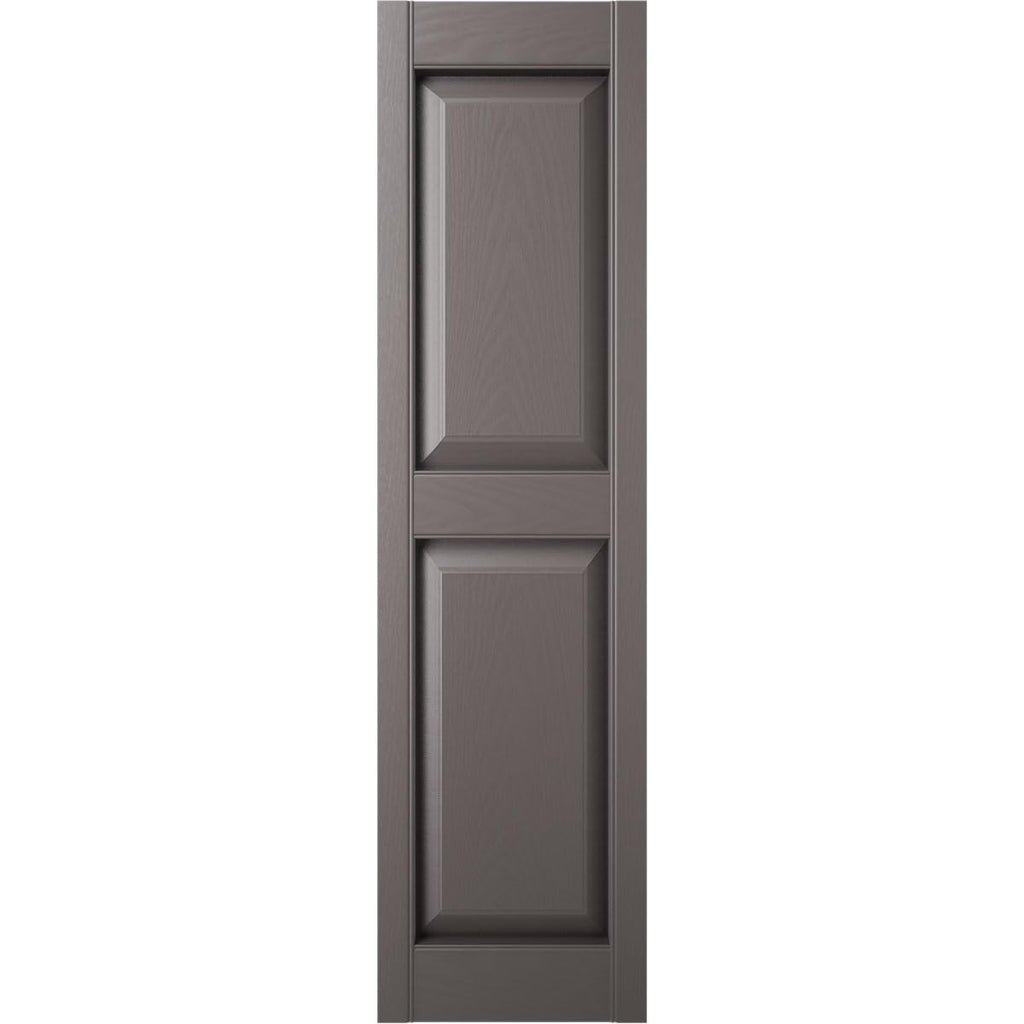Ekena Millwork Lifetime Vinyl LP2S14X05100MS Standard Two Equal Panel Vinyls, Raised Panel Vinyl Shutters, w/Installation Shutter-Lok's & Matching Screws (Per Pair), 14 3/4"W x 51"H, Musket Brown
