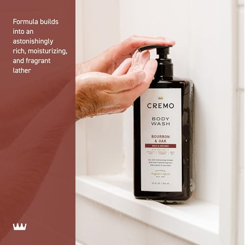 Cremo Rich-Lathering Bourbon & Oak Body Wash for Men, 32 Fl Oz