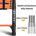 16.5FT Telescoping Ladder, Portable Extension Folding Ladder, Multi-Purpose Compact Ladder for Household or Outdoor Work, 330lbs Max Capacity