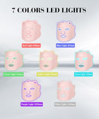 Red Light Therapy for Face, 7 Colors LED Face Mask Light Therapy At Home, Led Face Mask Light Therapy, Pink