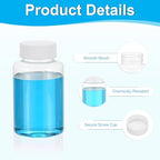 PATIKIL 20 Pcs 150ml Reagent Bottles, PET Wide Mouth Round Bottles with Screw Cap for Lab Water Reagent Liquids Solid Sample Storage Seal, Transparent