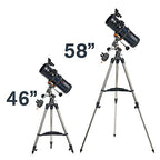 Celestron – AstroMaster 114EQ Newtonian Telescope – Manual Reflector for Beginners – Aluminized Mirror – Adjustable-Height Tripod – Includes Accessories Plus Astronomy Software Package