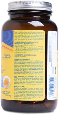 Efamol - Beautiful-Skin Evening Primrose Oil, clinically proven to improve skin moisture, elasticity and firmness, wrinkles and dull skin, naturally rich in GLA - 500 mg 180 Softgel Capsules