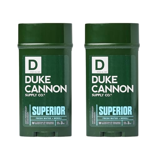Duke Cannon Supply Co. Anti-Perspirant Deodorant for Men 3 oz. Superior, 2 Pack - Unique Masculine Scent, Odor Control & Soothe Skin