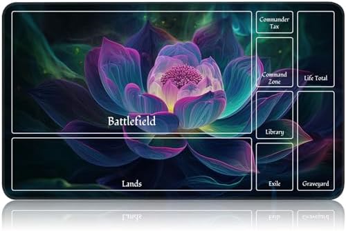 for MTG Game Playmat, for Magic TCG Rubber Play mat,Tabletop Card Playmats with Smooth Surface,Trading Card Inked Game Mat with New Zones,Battle Game,Glowing Lotu