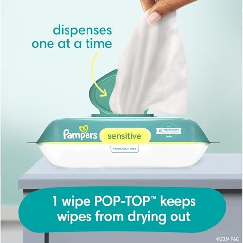 Pampers Easy Ups Pull On Training Pants My Little Pony, 2T-3T, 140 Count with Sensitive Water Based Baby Wipes 4X Pop-Top Packs (336 Count)