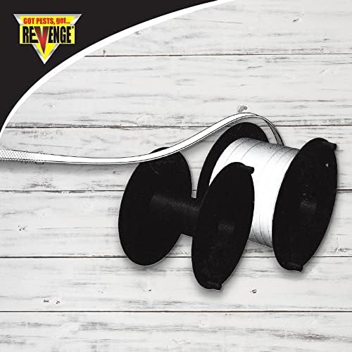 Revenge No Escape Mini Fly Reel Sticky Tape Trap, 81' Indoor Outdoor Hanging Disposable Fly Strips, Non-Toxic People and Pet Safe
