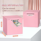 hizgo Adults Pink Piggy Bank, Stainless Steel Piggy Bank for Adults/Kids Must Break to Open, Unopenable Money Saving Box(7.9-inch, Pink)