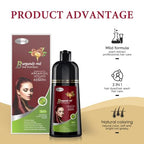 Natural Hair Dye Shampoo 3 IN 1, Hair Color for Gray Hair Coverage, Hair Coloring Shampoo for Women, Color Shampoo Beard Dye for Men, Vegan Ammonia Free Hair Shampoo (BURGUNDY RED)