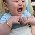 Ethlyn 2pcs/lot 18K Gold Plated Stars Kids Lucky Bangles &bracelets Birthday Christmas Gifts for baby boys and girls (B151)