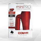 Conair miniPRO Tourmaline Ceramic Travel Hair Dryer with Folding Handle, Red