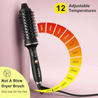 Thermal Brush for Blowout Look, 1 1/2 Inch Heated Round Brush Styler, Negative Ion Thermal Round Brush Curling Iron
