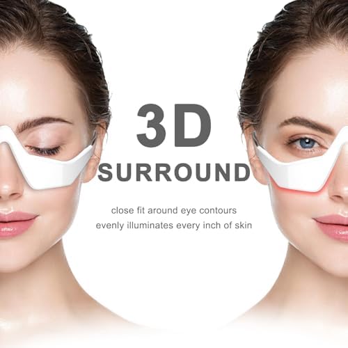 Under-Eye Red Light Therapy Device, Red Light Therapy Glasses Microcurrent Eye Massager Red Light Eye Mask for Eye Bags Dark Circles Puffiness Wrinkles Fine Lines